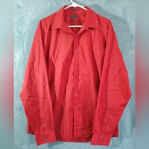 Mens Arrow Slim Fit Reddish Orange Dress Shirt Size N 17 A 36/37